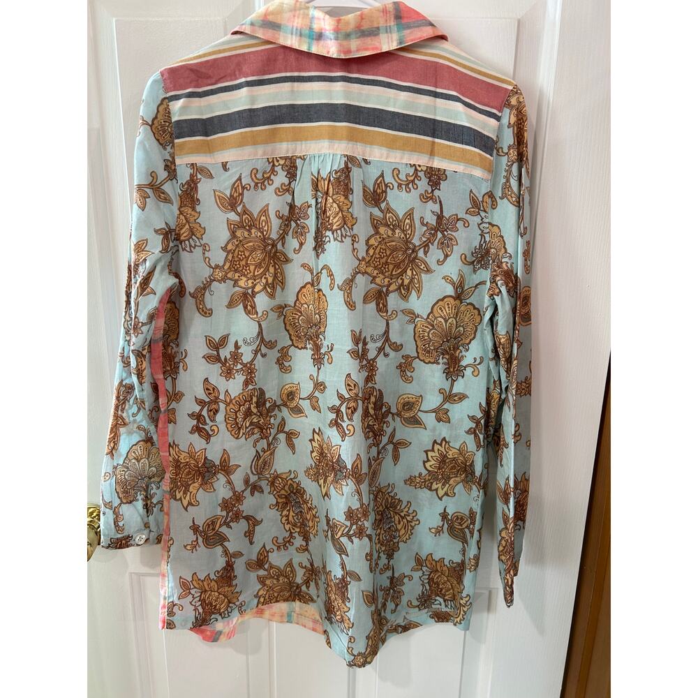 Soft Surroundings Tunic Button Down Embroidered A… - image 2